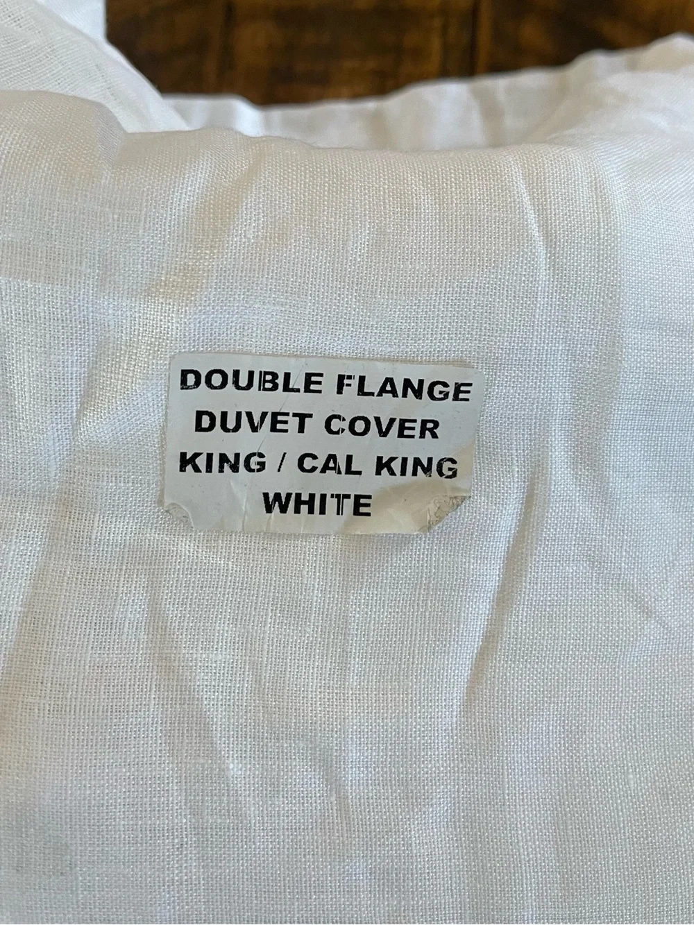 Quince European Linen Double Flange 1 Piece Duvet Cover, King/Cal (White)